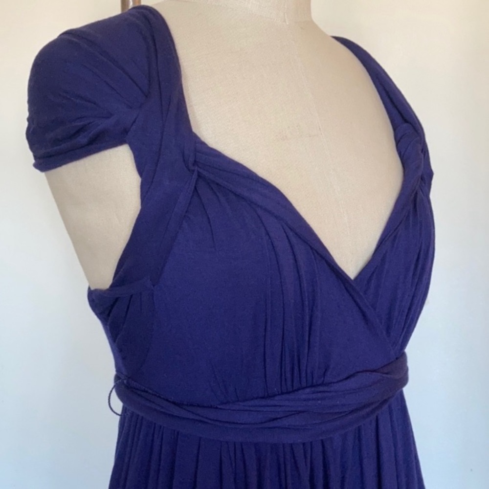 NWOT Anthropologie dress, draped, purple rayon with some spandex, never worn, S - Picture 2 of 14